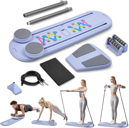 6-in-1 Foldable Mini Pilates Reformer with Smart Counter