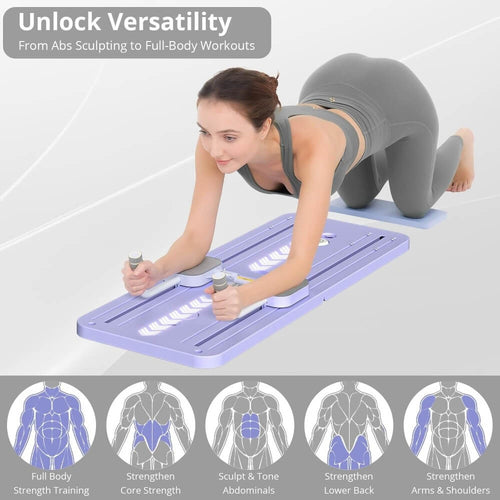4-in-1 Foldable Compact Pilates Reformer with Ab Wheel