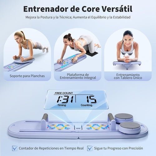 6-in-1 Foldable Mini Pilates Reformer with Smart Counter