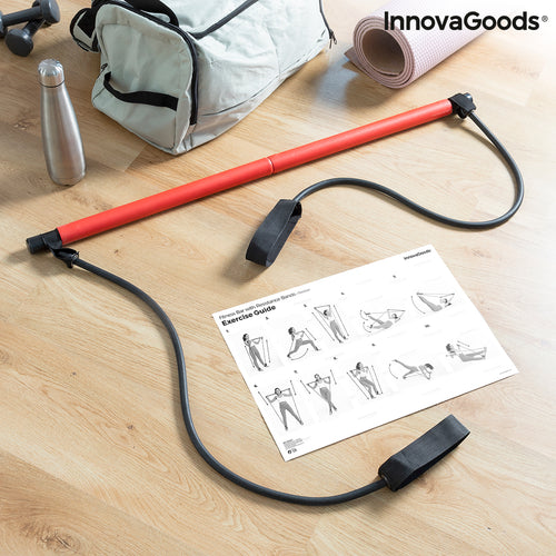 Resibar Fitness Bar with Resistance Bands – Full Body Home Workout with Exercise Guide