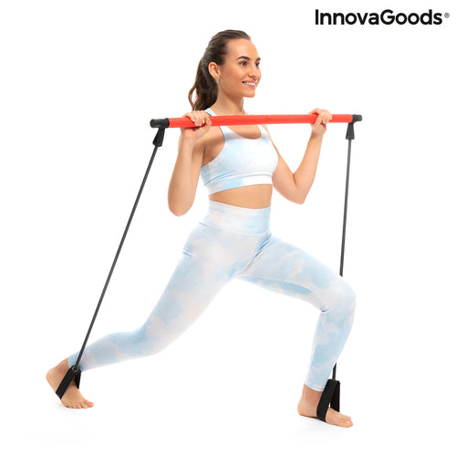 Resibar Fitness Bar with Resistance Bands – Full Body Home Workout with Exercise Guide