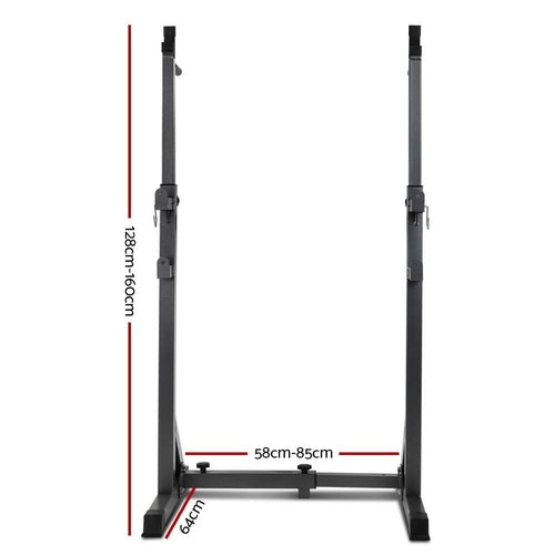 Everfit Adjustable Squat Rack – 300kg Home Gym Weight Stand with 10 Height Settings