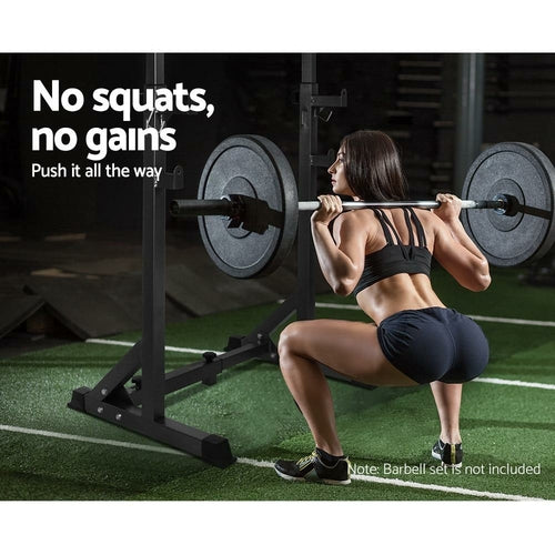 Everfit Adjustable Squat Rack – 300kg Home Gym Weight Stand with 10 Height Settings