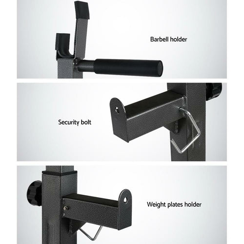 Everfit Adjustable Squat Rack – 300kg Home Gym Weight Stand with 10 Height Settings