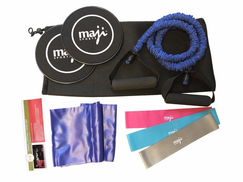 Home Fitness Bundle – Resistance Bands, Exercise Tube & Core Sliders Set