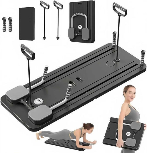 4-in-1 Foldable Compact Pilates Reformer with Ab Wheel