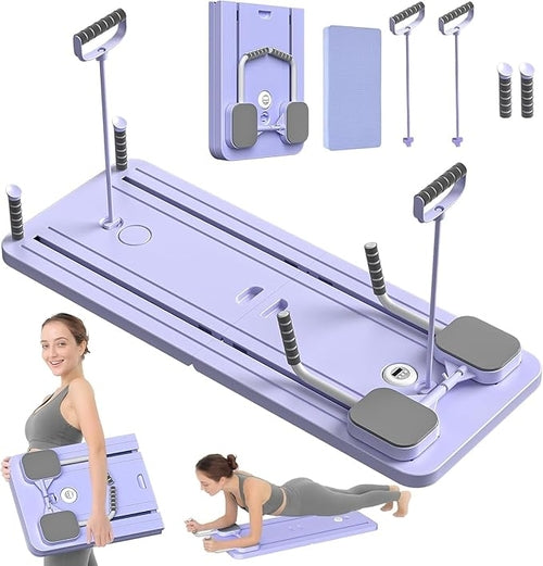 4-in-1 Foldable Compact Pilates Reformer with Ab Wheel