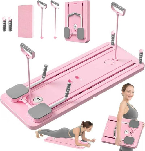 4-in-1 Foldable Compact Pilates Reformer with Ab Wheel