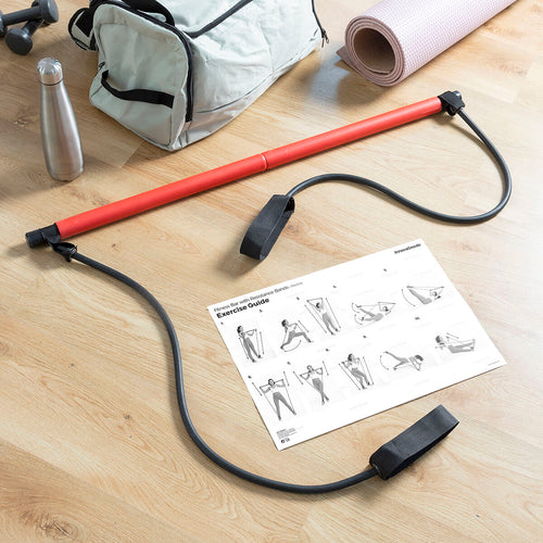 Resibar Fitness Bar with Resistance Bands – Full Body Home Workout with Exercise Guide
