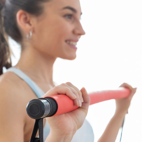 Resibar Fitness Bar with Resistance Bands – Full Body Home Workout with Exercise Guide