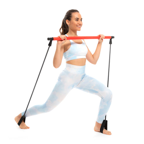 Resibar Fitness Bar with Resistance Bands – Full Body Home Workout with Exercise Guide