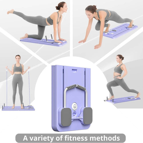 4-in-1 Foldable Compact Pilates Reformer with Ab Wheel