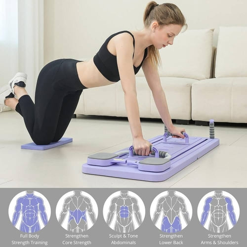 4-in-1 Foldable Compact Pilates Reformer with Ab Wheel