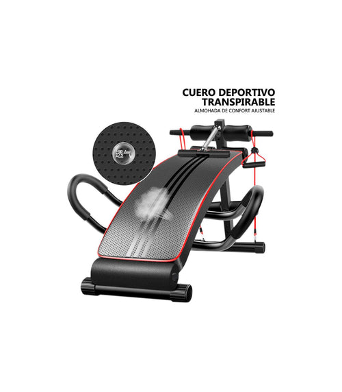 Fitness Bench with Resistance Band for Abs & Strength Training