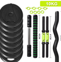 2-in-1 Dumbbell & Kettlebell Set with Handle Bar