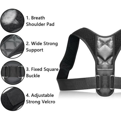 Adjustable Back Posture Corrector – Unisex Breathable Support Brace (S/M/L)