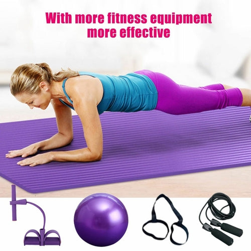 Deluxe Yoga & Fitness 5-Piece Exercise Set – Mat, Ball, Bands & Skipping Rope