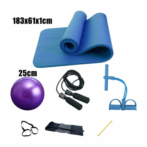 Deluxe Yoga & Fitness 5-Piece Exercise Set – Mat, Ball, Bands & Skipping Rope